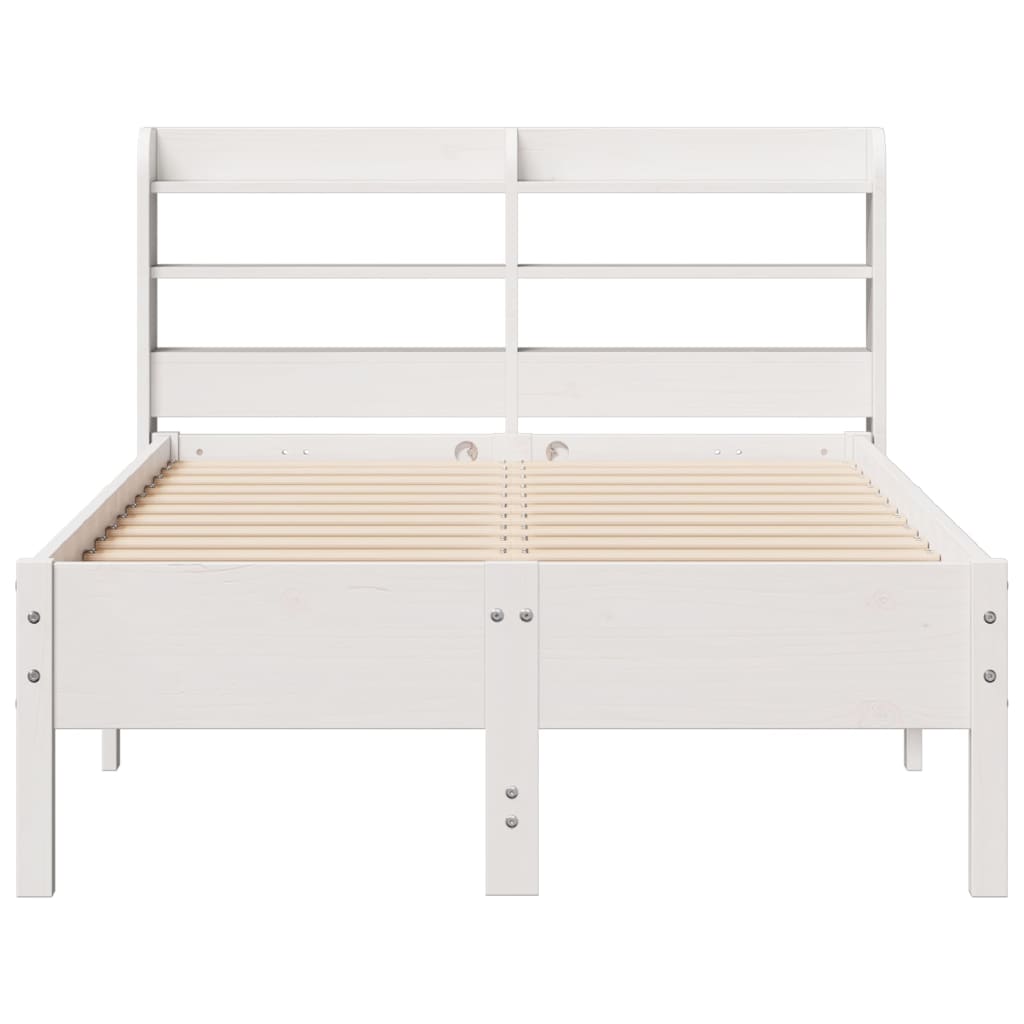 Bed Frame without Mattress White 120x190 cm Small Double Solid Wood Pine